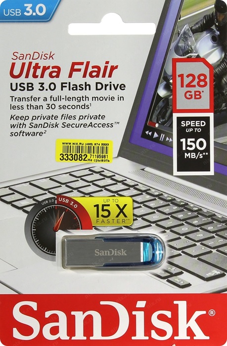 USB-флэш 128 ГБ SanDisk Ultra Flair