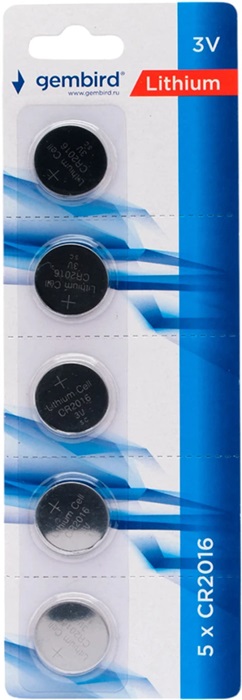 Батарейка 2016 Gembird (GB-CR2016-5B); литиевая; 5