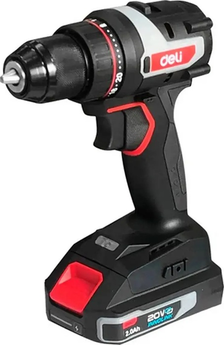 Дрель-шуруповерт аккумуляторная Deli DE-DZ20-1D2; 2000 мАч/20