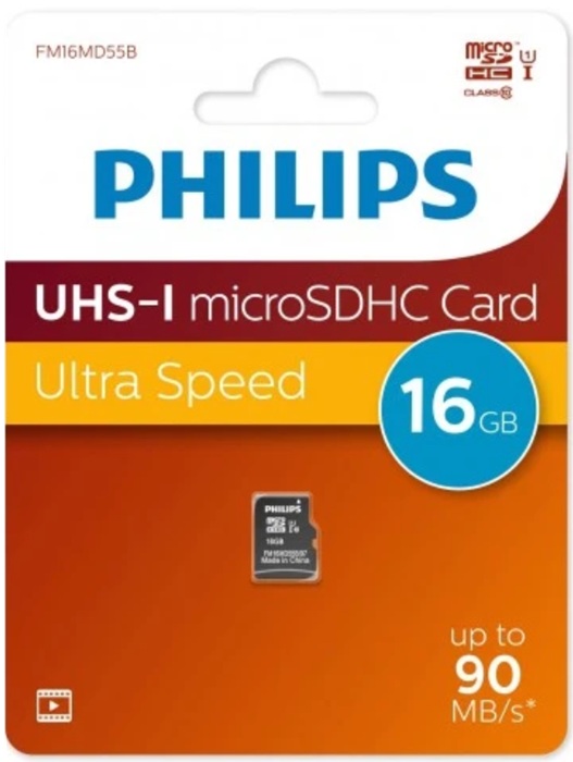 Карта памяти microSDHC 16 ГБ Philips