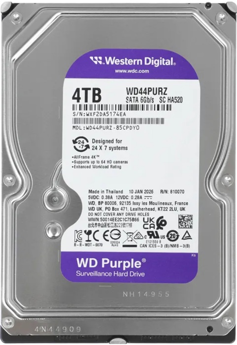 Жесткий диск 3.5" 4Тб WD Purple
