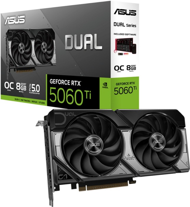 Видеокарта nVidia RTX 5060Ti Asus DUAL-RTX5060TI-O8G