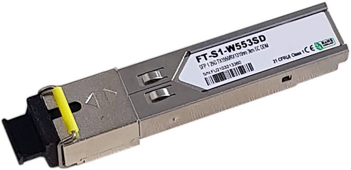 Трансивер оптический Fibo (FT-S1-W553SD); SFP/1G/WDM/TX1550нм/RX1310нм/3км