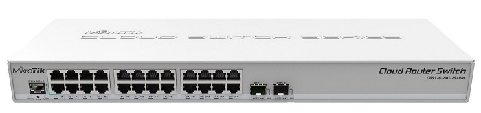Коммутатор Mikrotik CRS326-24G-2S+RM; 24xRJ-45, 2xSFP; 10/100/1000