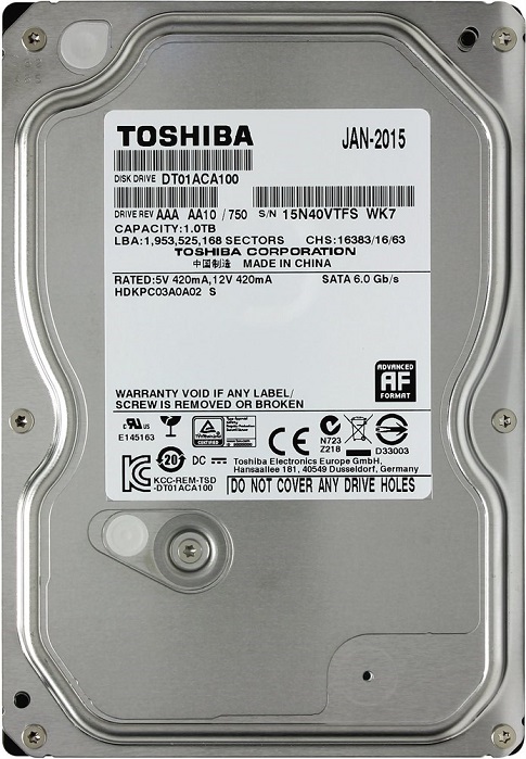 Жесткий диск 3.5" 1Тб Toshiba (DT01ACA100);