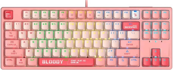 Клавиатура A4Tech Bloody S87 Energy Pink;