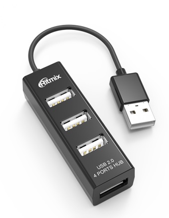 USB-хаб Ritmix CR-2402 Black; 4 порта;