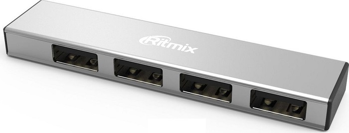 USB-хаб Ritmix CR-2407 Silver; 4 порта;