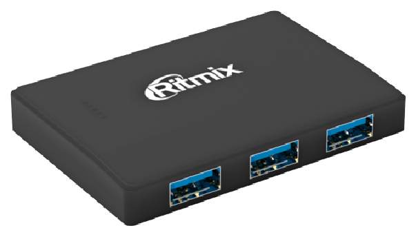 USB-хаб 3.0 Ritmix CR-3403 Black; 4