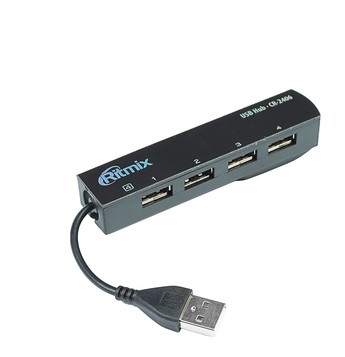 USB-хаб Ritmix CR-2406 Black; 4 порта;