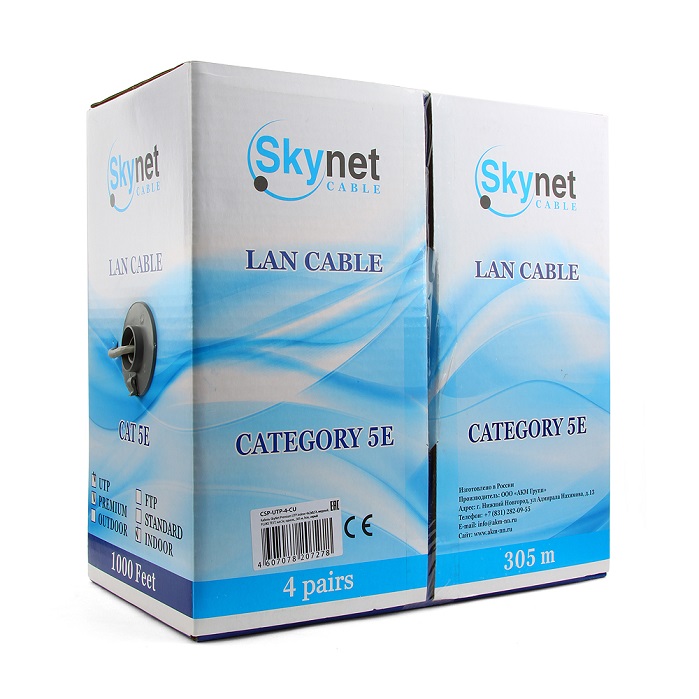 Витая пара SkyNet Premium (CSP-UTP-4-CU); UTP