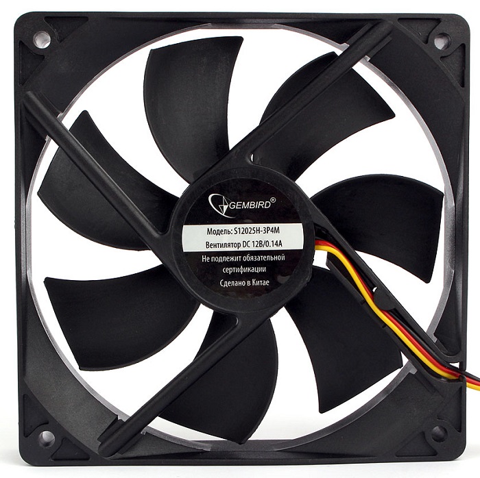Вентилятор 120мм Gembird S12025H-3P4M; гидродинамический; 2000