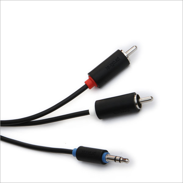 Кабель аудио jack 3.5/2xRCA ProLink Black