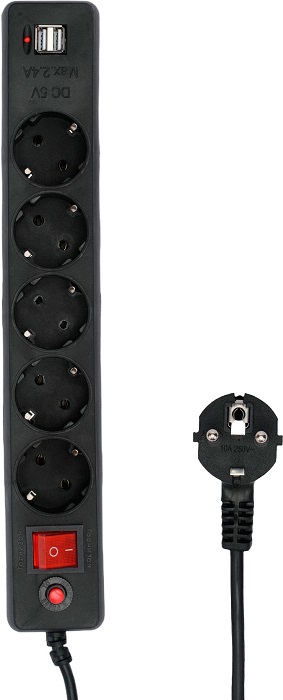 Сетевой фильтр 1.8 м Гарнизон ECL-5-U2-B-1.8;