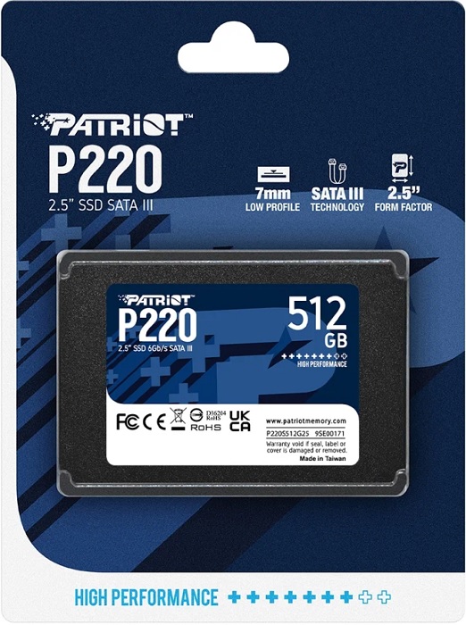 SSD-накопитель 2.5" 512Гб Patriot Memory P220