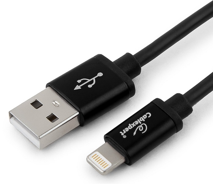 Кабель AM/Lightning Cablexpert Silver (CC-S-APUSB01Bk-1M); 1