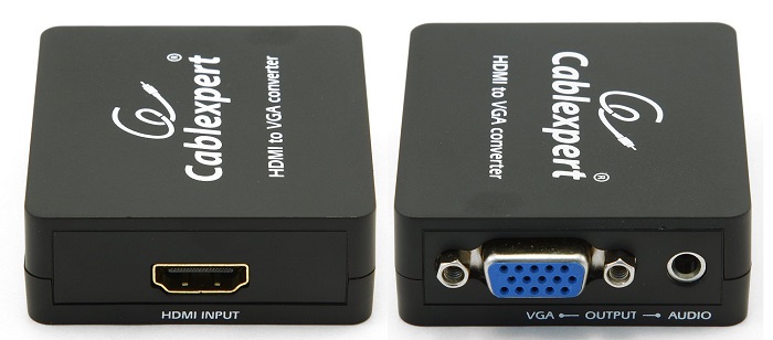 Переходник HDMI-VGA Cablexpert (DSC-HDMI-VGA-001); HD19F/HD15F; чёрный;