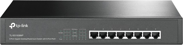 Коммутатор TP-Link TL-SG1008MP; 8xRJ-45(POE); 10/100/1000 Мбит/сек;