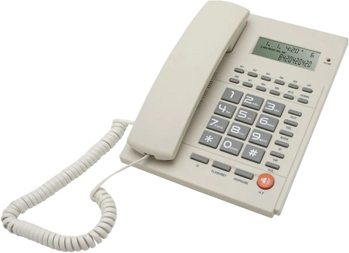 Телефон проводной Ritmix RT-420 white; AOH,Caller