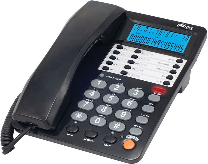 Телефон проводной Ritmix RT-495; черный