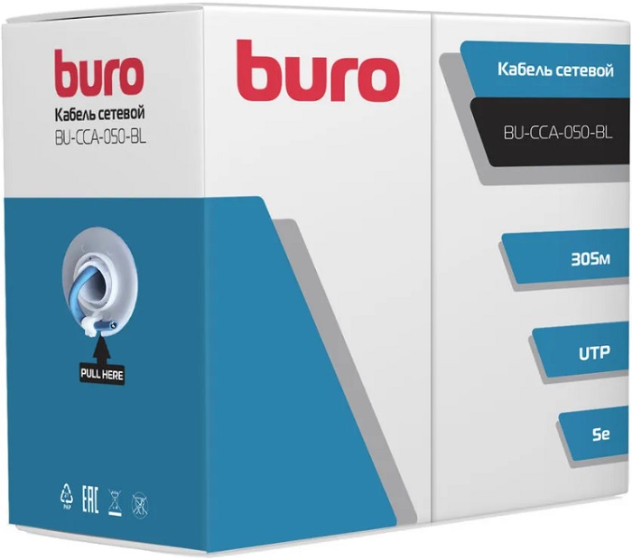 Витая пара Buro (BU-CCA-050-BL); UTP 5e;