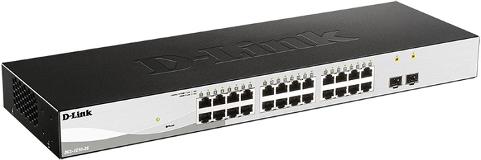 Коммутатор D-Link DGS-1210-26/FL1A; 24xRJ-45, 2xSFP; 10/100/1000