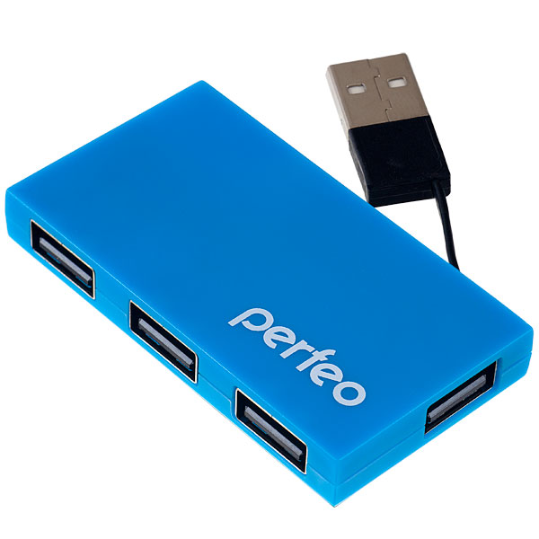 USB-хаб Perfeo (PF-VI-H023); 4 порта; синий