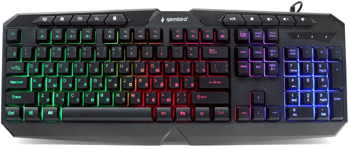 Клавиатура Gembird KB-G420L; мембранная; 10 доп.+12
