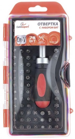 Отвертка с набором бит Cablexpert TK-SD-371;