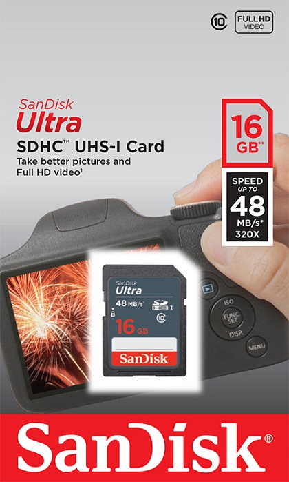 Карта памяти SDHC 16 ГБ SanDisk
