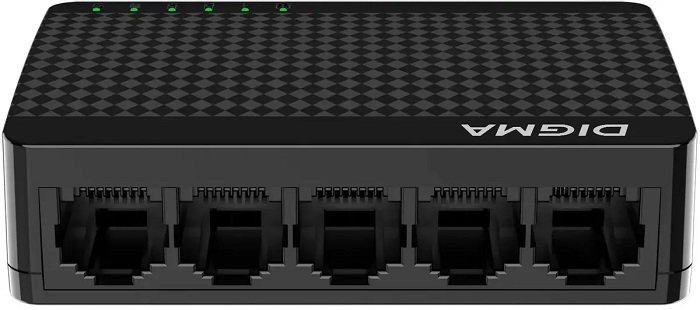 Коммутатор Digma DSW-305FE; 5xRJ-45; 10/100 Мбит/сек;