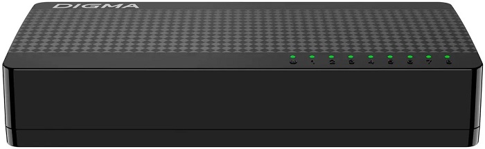 Коммутатор Digma DSW-308FE; 8xRJ-45; 10/100 Мбит/сек;