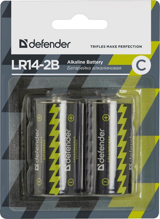 Батарейка C Defender LR14-2B (56032); щелочная;