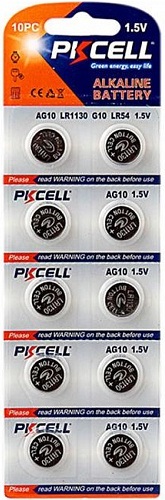 Батарейка AG10 PKCELL AG10-10B; щелочная; 10