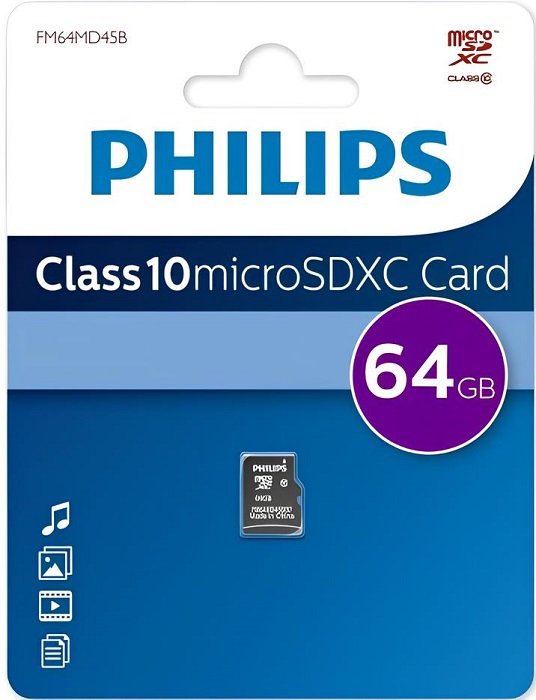 Карта памяти microSDHC 64 ГБ Philips
