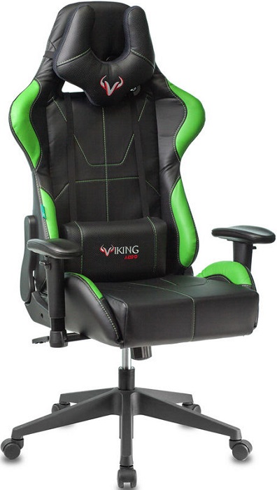 Кресло для геймеров Бюрократ VIKING-5/AERO-GREEN; черный/зеленый
