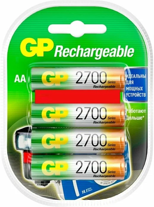 Аккумулятор AA 2700mAh GP (GP 270AAHC3/1-2CR4);