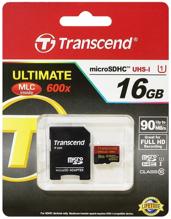 Карта памяти microSDHC 16 ГБ Transcend