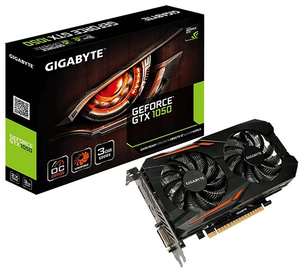Видеокарта nVidia GTX 1050 Gigabyte GV-N1050OC-3GD;