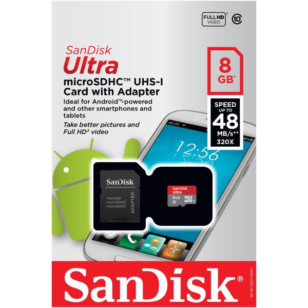 Карта памяти microSDHC 8 ГБ SanDisk