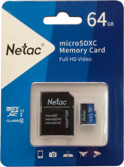 Карта памяти microSDXC 64 ГБ Netac