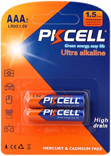 Батарейка AAA PKCELL Ultra (LR03-2B); щелочная;