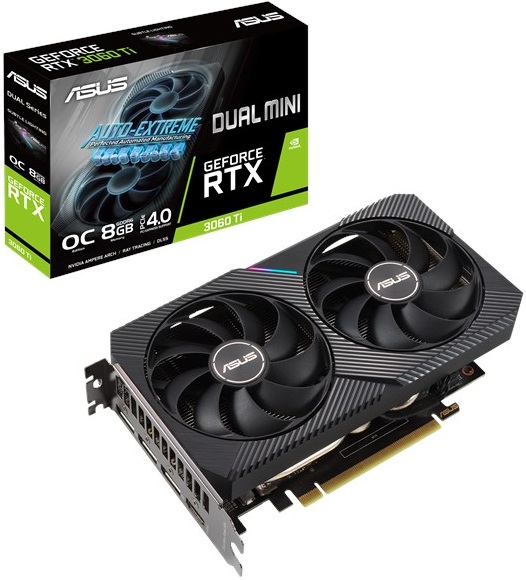 Видеокарта nVidia RTX 3060Ti Asus DUAL-RTX3060TI-O8G-MINI