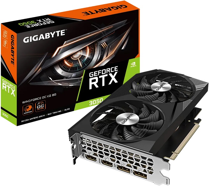 Видеокарта nVidia RTX 3050 Gigabyte WINDFORCE
