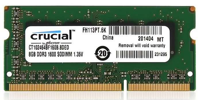 Оперативная память SO-DIMM DDR3 8Гб Crucial