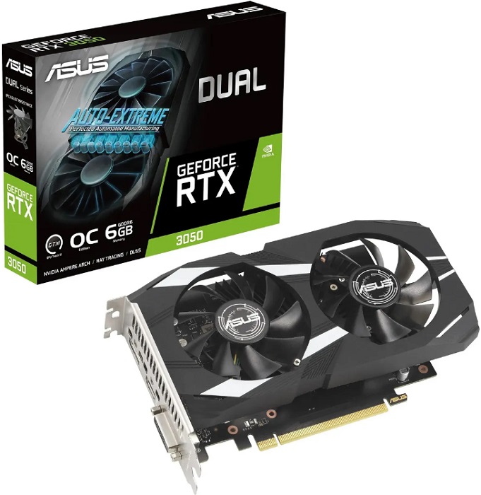 Видеокарта nVidia RTX 3050 Asus DUAL-RTX3050-O6G;