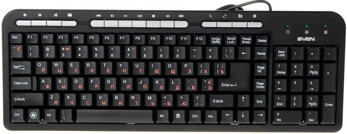 Клавиатура Sven Standard 309M (SV-03100309UB); мультимедиа;