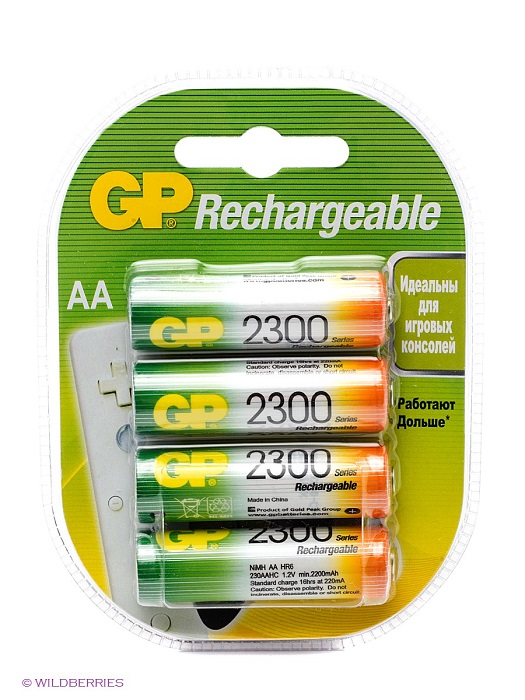 Аккумулятор AA 2300mAh GP (GP 230AAHC-2CR4);