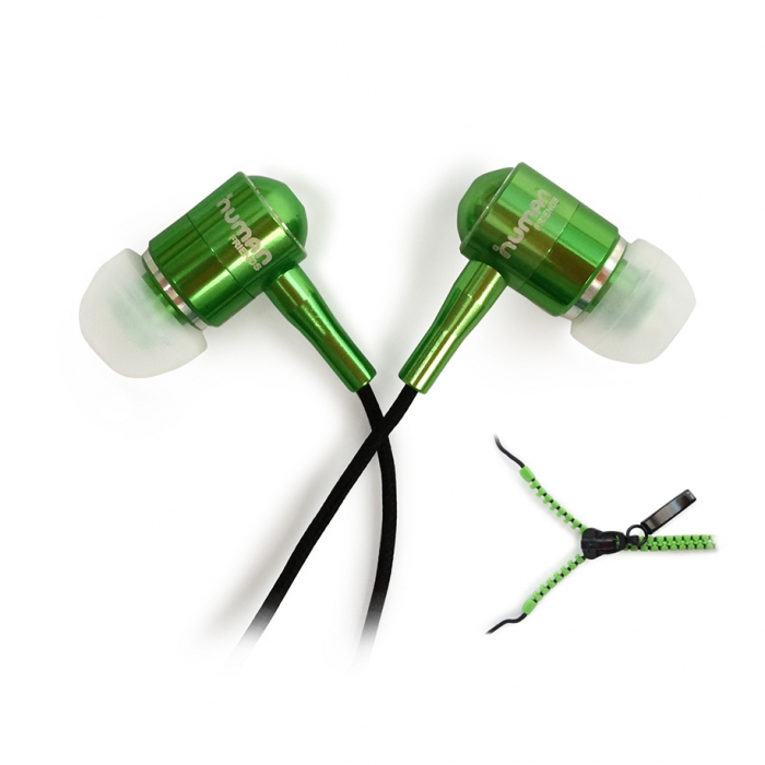 Наушники Human Friends Zipper Green; вкладыши;