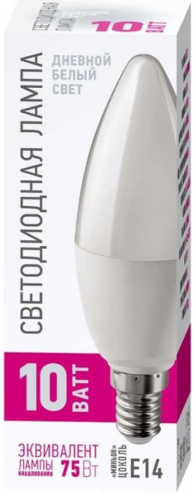 Лампа светодиодная E14 Онлайт (OLL-C37-10-230-6.5K-E14-PROMO); 10